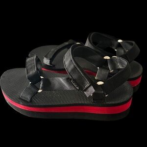 Teva Platform Sport Sandals | Black & Red | Adjustable | Unisex